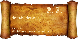 Merth Henrik névjegykártya